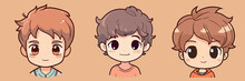 Cute Boy Cartoon Avatar Vector Illustration