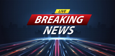 Leinwandbilder - Breaking news background business or technology of world the template. breaking news text on dark blue with light effect. digital technology, TV news show broadcast. vector design.