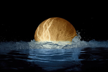 Wall Mural - the planet venus enters the body of water. general ai.