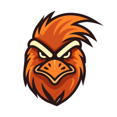 Wall Mural - Rooster logo design. Cute rooster head. Image of a rooster in flat style