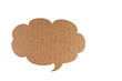  Sprechblase aus Pappkarton vor weißen Hintergrund, 2D-Illustration