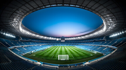 Wall Mural - Football Stadium 3d rendering soccer stadium with crowded field arena