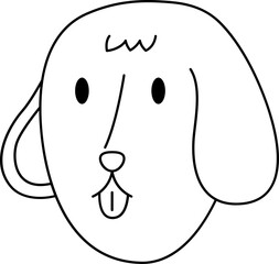 Naklejka na meble Dog line icon. Face Halloween icon. Face Halloween simple cartoon style. Halloween avatar decorative elements.
