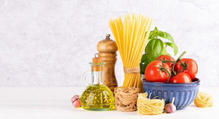 Canvas Print - Ingredients for cooking. Italian cuisine