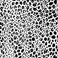 Black and white leopard skin texture. Animal skin pattern for fabric design and fashion