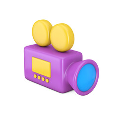 Poster - Abstract Cartoon Video Camera Web Icon Sign. 3d Rendering