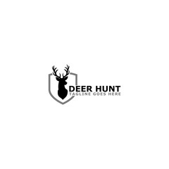 Poster - Deer logo. Hunt Deer logo template isolated on white background