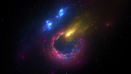 Wall Mural - universe space scene with planets, stars and galaxies, nebula. panorama. template banner. 3d render