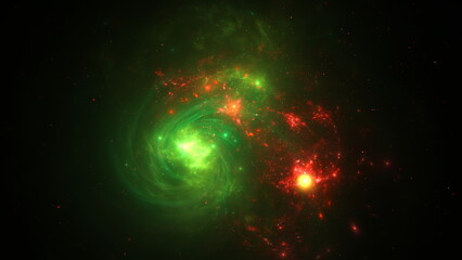 Wall Mural - universe space scene with planets, stars and galaxies, nebula. panorama. template banner. 3d render