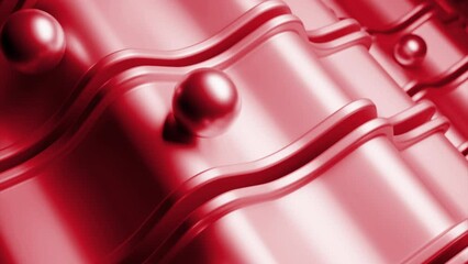Poster - Cycled balls rolling on wavy road. Design. Cyclic motion design of simple geometric shapes, repeating movement.
