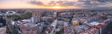 Panoramic Aerial View Of The Cityscape Of Valencia With The Architectural Complex Of The City Of Arts And Science, Valencia, Spain.