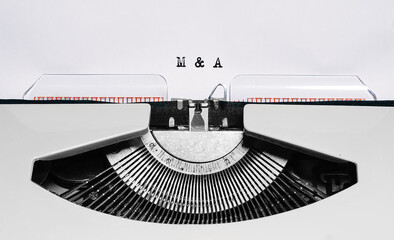 Leinwandbilder - Text m and a typed on retro typewriter