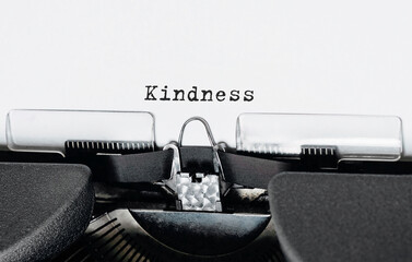 Wall Mural - Text kindness typed on retro typewriter