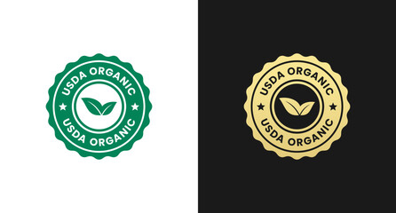 Wall Mural - USDA Organic label or USDA Organic Stamp Vector Isolated in Flat Style. Best USDA Organic label for product packaging design element. Simple USDA Organic stamp for packaging design element.