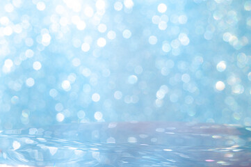 Wall Mural - blue blurred abstract background with bokeh circles