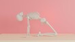 © dada_design - skeleton yoga posing 3d render illustration