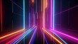 3d render, abstract geometric background, assorted colorful glowing lines, futuristic technology wallpaper, Generative AI