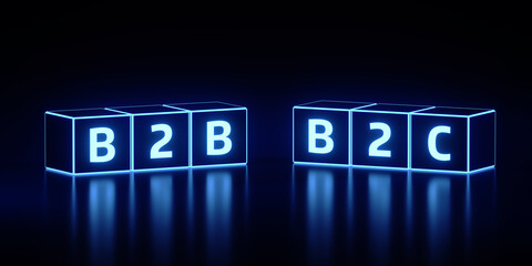 B2C B2B Business to Customers Company Technology Marketing concept