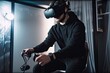 © neirfy - man inside virtual metaverse