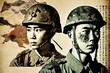 China Taiwan war in poster style