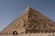 Vista panorámica de las Pirámides de Guiza con el desierto de arena. Egipto