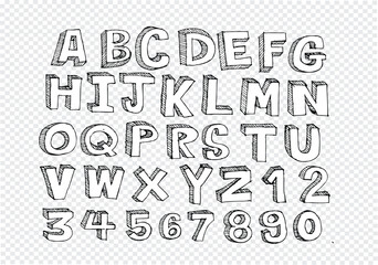 hand drawn letters font written with a pen