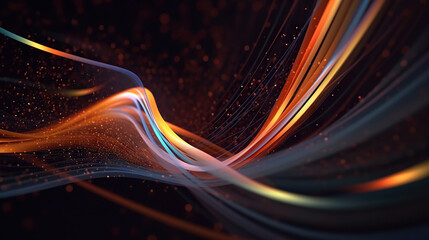 Modern digital abstract 3D background. Can be used in the description of network abilities, technological processes, digital storages, science, education, etc. Copy space. Based on Generative AI