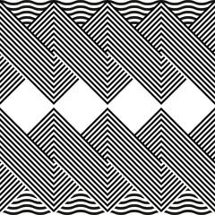 Leinwandbilder - Modern abstract geometric contemporary vector seamless diagonal pattern with simple elements and shapes. Graphic black and white minimalist background.