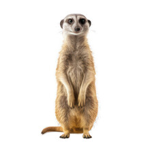 Meerkat isolated on white created with Generative AI