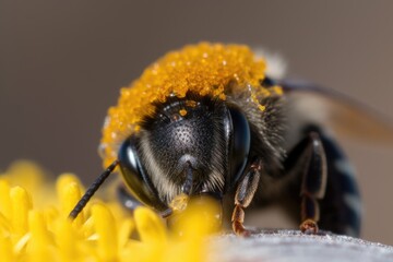 Canvas Print - close-up of bonnet with pollen, ideal for spring break shot, created with generative ai