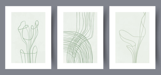 Wall Mural - abstract lines aesthetic minimalism wall art print. collection, bundle. contemporary decorative back