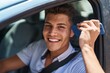 © Krakenimages.com - Young hispanic man listening audio message by smartphone sitting on car at street