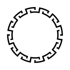 Greek circle frame border vector meander round