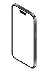 Wall Mural - realistic smartphone mockup. isometric smartphone. 3d mobile phone with blank screen. vector illustr