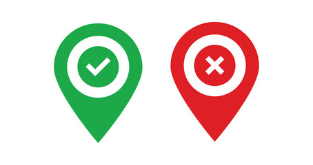 Leinwandbilder - does donts map pin green and red vector pointer