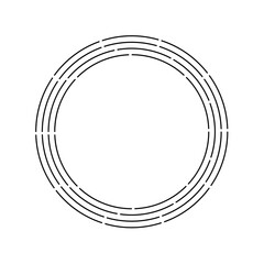 Poster - Tech concentric abstract circle frame vector.