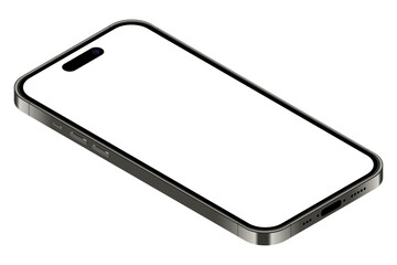 Poster - Realistic smartphone mockup. Isometric smartphone set. 3d mobile phones with blank screen. Vector illustration