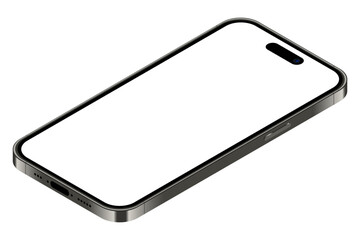 Poster - Realistic smartphone mockup. Isometric smartphone set. 3d mobile phones with blank screen. Vector illustration