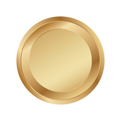 Poster - Golden circle ring vector. Gold round disk