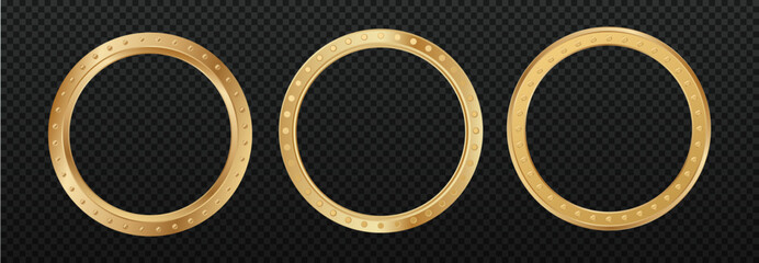 Poster - Golden ring vector . Gold circle frame