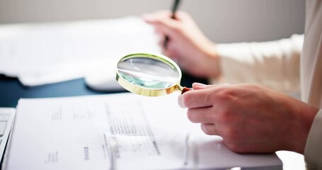 Sticker - Corporate Auditor Using Magnifying Glass