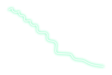 Poster - Neon bright line png. Glowing green line on transparent background.