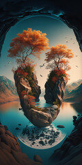 Wall Mural - remarkable harmony of nature Generative AI