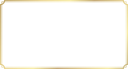 Wall Mural - rectangle vintage gold frame for web presentation, horizontal border in oriental style ,png with tra