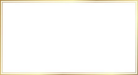 Wall Mural - double rectangle gold frame for web presentation, horizontal border in oriental style, png with tran