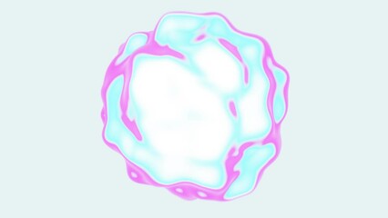 Abstract 3D background morphing pink blue liquid metal blob fluid shape. Bright holographic colors in light space. Seamless loop animation wallpaper. 4K video 3D motion design 30 fps
