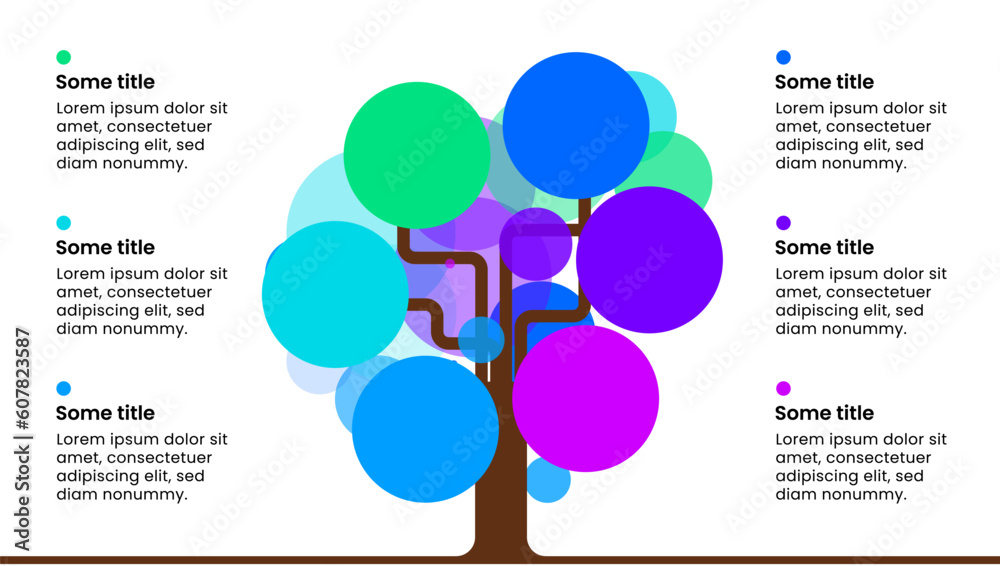 Infographic template. Abstract tree with 6 steps Stock Vector | Adobe Stock