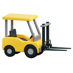 Wall Mural - 3d Forklift illustration with transparent background