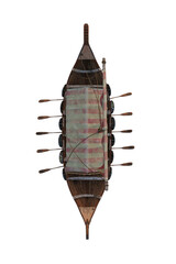 Poster - Overhead view of a medieval Viking long boat. 3D rendering isolated.