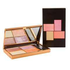 Poster - Eyeshadow palette, in a gold case isolated on a white background.